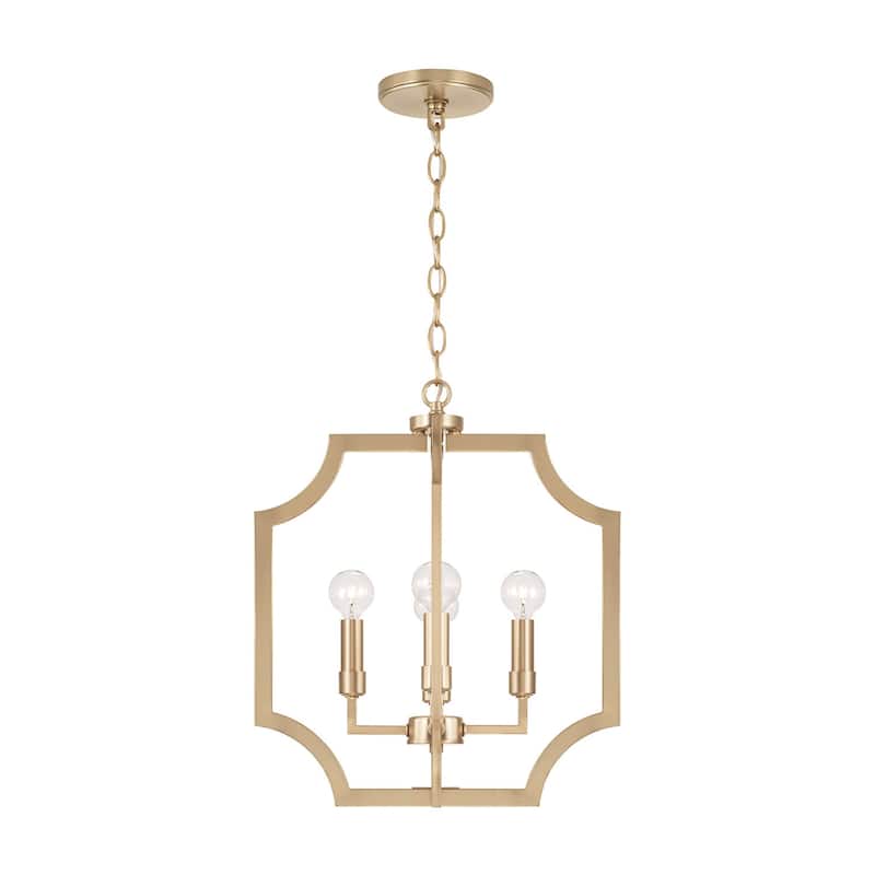 Courtney 4-Light Foyer - 16"W x 18.5"H - Matte Brass