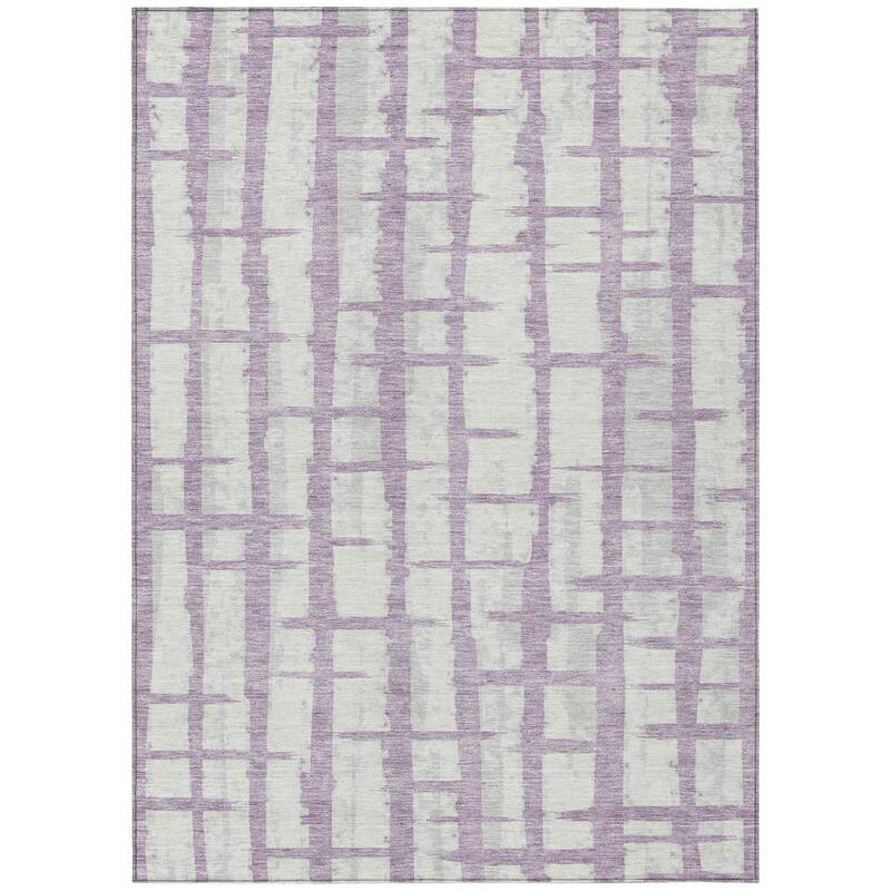 HomeRoots Striped Transitional Rectangle Outdoor Rug