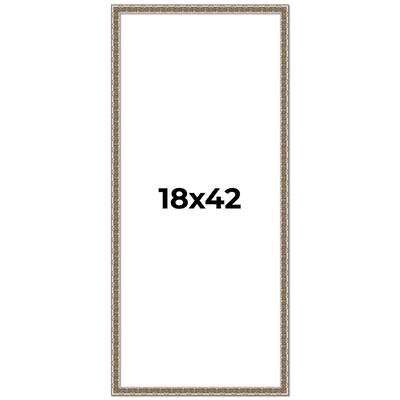 18x42 Frame Silver Versailles Ornate Solid Wood Picture Frame | 1 Inch