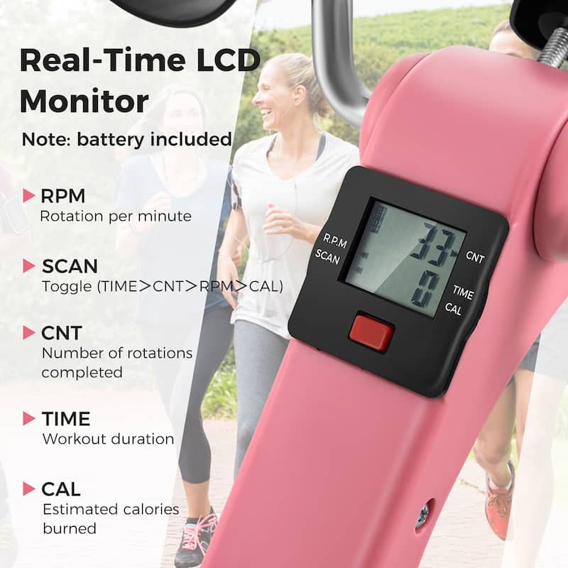 Costway Under Desk Exercise Bike Pedal Exerciser with LCD Display for - See Details