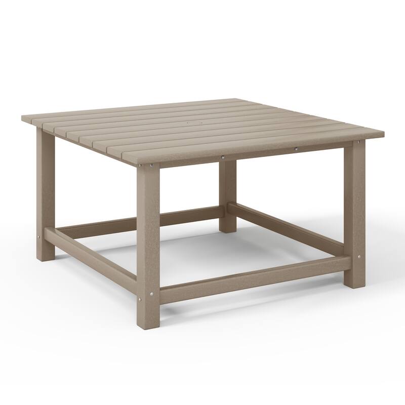 Altura Outdoor 5-Piece Adirondack Chair With Square Coffee Table Conversation Set