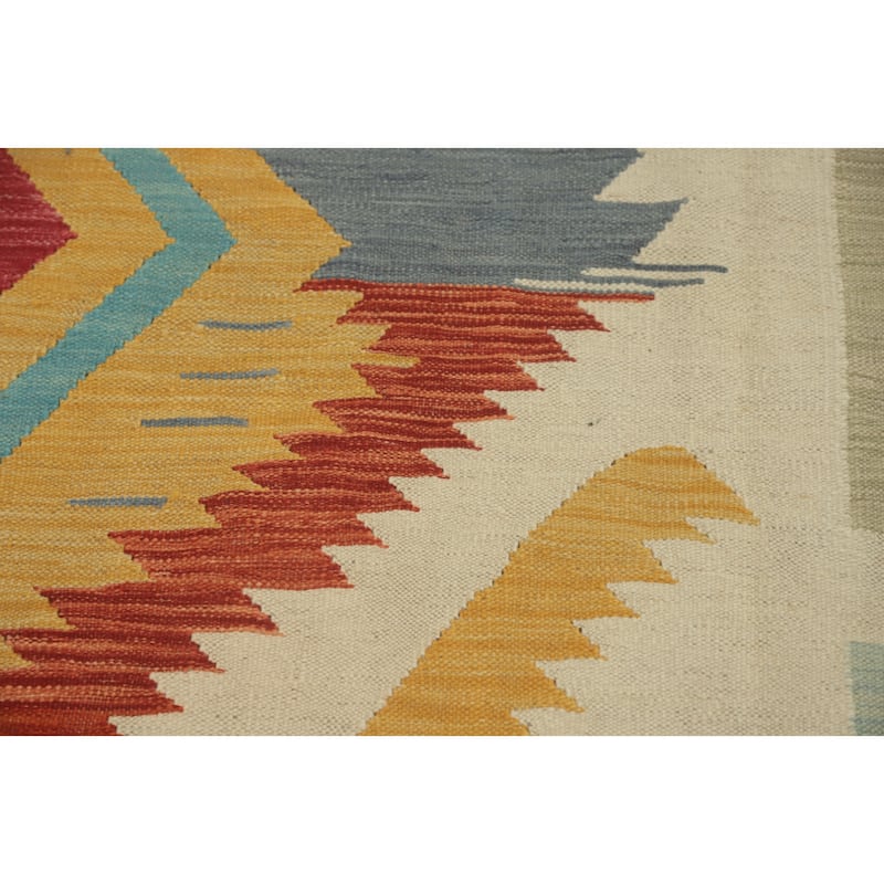 Hand Woven Southwestern Wool Multi-Colored Geometric Area Rug - 10' 0'' X 8' 2''