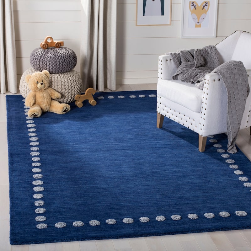 SAFAVIEH Handmade Kids Armanda Wool Rug - Navy - 3'  x  5' - Rectangle
