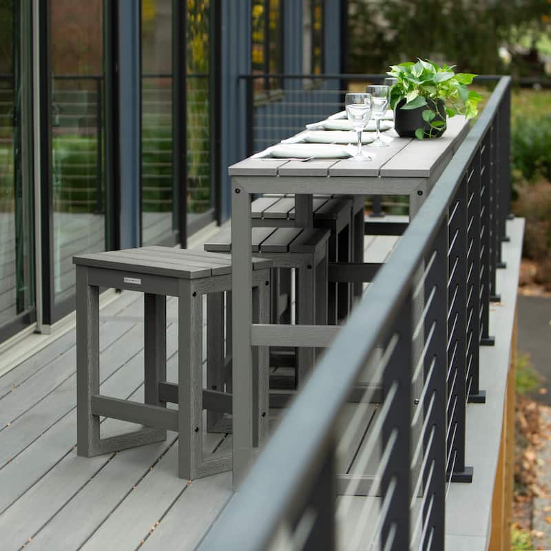 HIGHWOOD Monroe Modern Counter Height Balcony Stool/Table 6-Piece Set