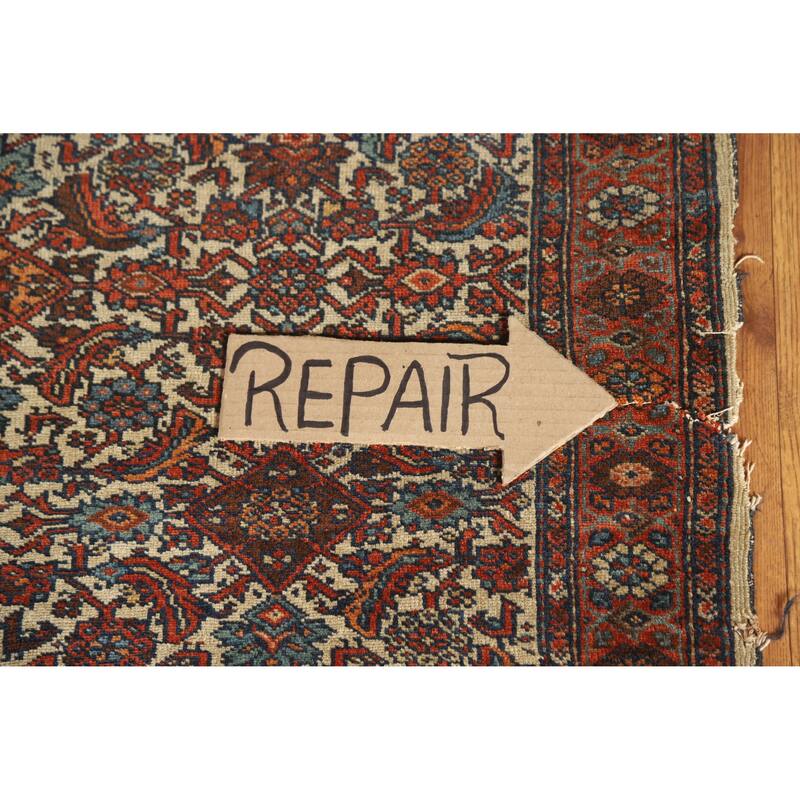 Hand Knotted Oriental 100% Wool Carpet Traditional All-Over Beige & Ivories Bidjar Area Rug - 6' 3'' X 4' 3''