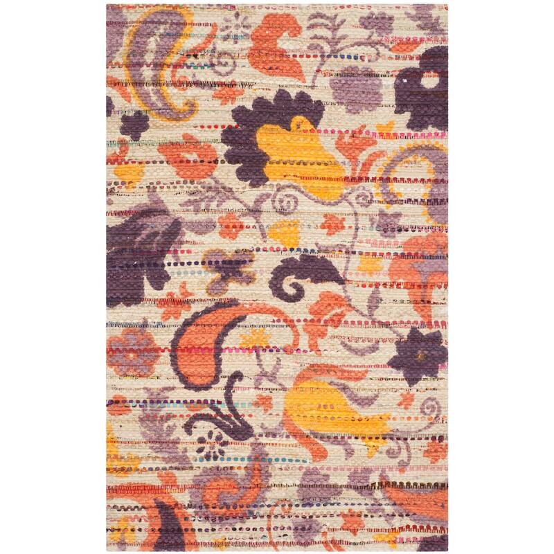 SAFAVIEH Handmade Cedar Brook Alvira Modern Cotton Rug - 4' x 6' - Orange/Multi - Rectangle