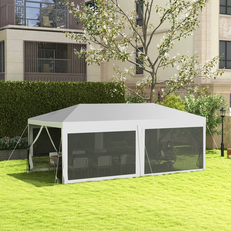 10' x 20' Outdoor Wedding Canopy and Gazebo with 6 Removable Sidewalls