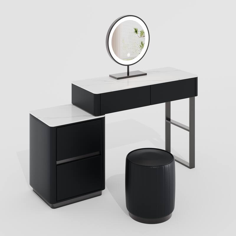 JASIWAY Modern Solid Wood Telescopic Makeup Vanity Desk