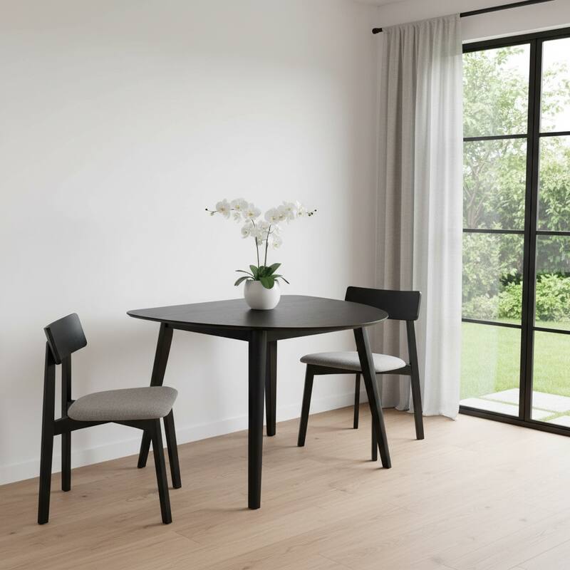 HomeRoots 43" Black Wood Dining Table - 43.00 in. x 30.00 in. x 39.00 in. - Black - 43.00 in. x 30.00 in.  x 39.00 in.