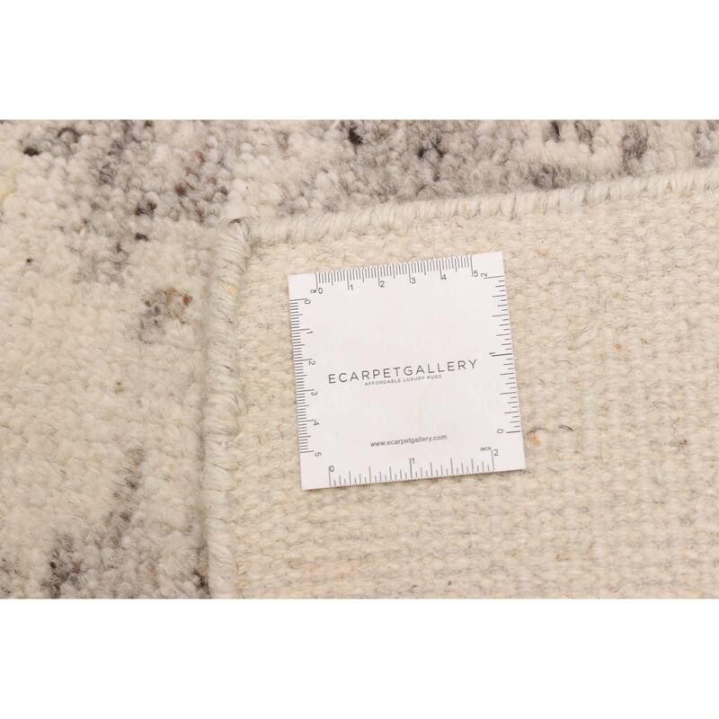 ECARPETGALLERY Hand-knotted Tangier Cream, Grey Wool Rug - 5'0 x 7'9