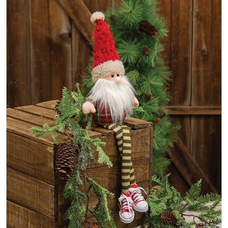 Dangle Leg Converse Santa Plush Christmas Shelf Sitter - 20.50" x 2.75" x 5.50"
