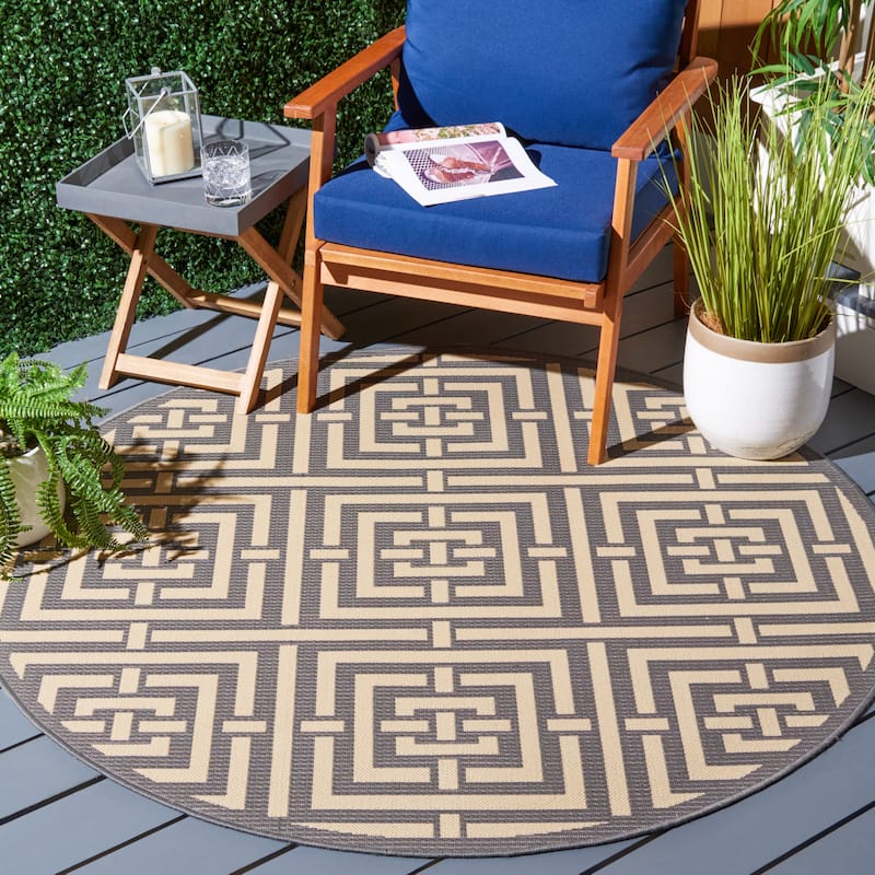 SAFAVIEH Courtyard Ginger Indoor/ Outdoor Waterproof Patio Backyard Rug