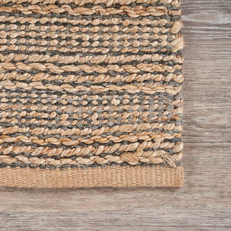 Sevita Interwoven Gray Organic Jute Reversible Accent Rug - 2'0" x 3'0"