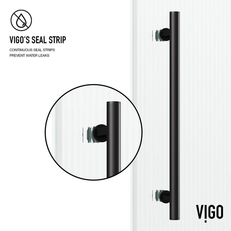 VIGO Elan 56" to 60" W x 66" H Frameless Sliding Tub Door in Matte Black