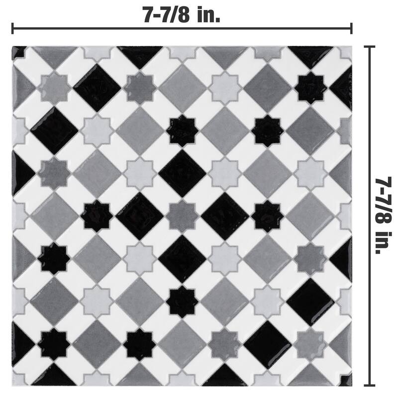 Merola Tile Sevillano Giralda Light Grey 7-7/8" x 7-7/8" Ceramic Wall Tile - Case (25 Tiles)