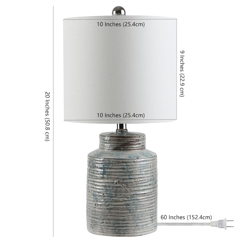 SAFAVIEH Lighting Gulderen 19-inch Glass Table Lamp - 10" x 10" x 19" - 10Wx10Dx19H