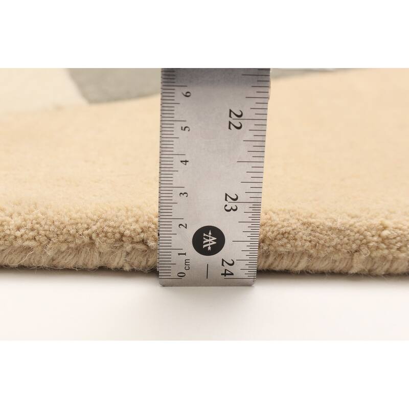 ECARPETGALLERY Hand Tufted Timeless Olive Wool Rug - 5'2 x 7'9