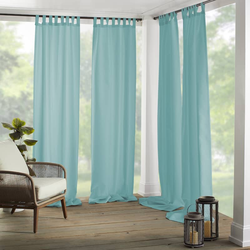 Matine Indoor/Outdoor Tab Top Single Curtain Panel - 52" W X 95" L - Mineral