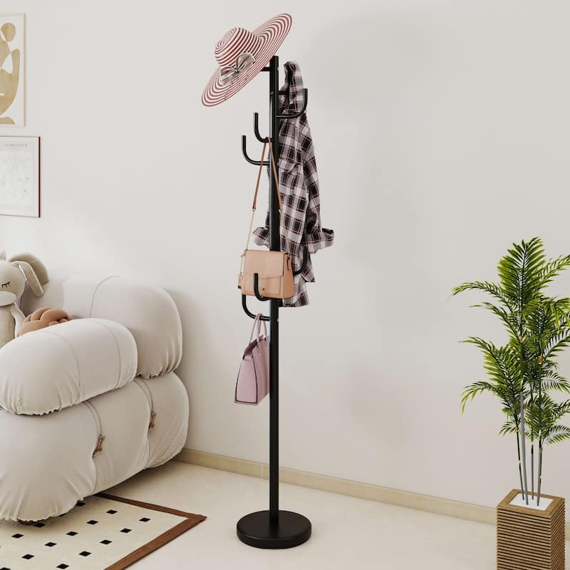 Costway Metal Coat Rack Hat Hanger Hooks Hall Entryway For Jacket