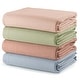 preview thumbnail 28 of 45, Muslin Swaddle Blankets, Pack of 4, 47" x 47" by Comfy Cubs Pacific Blue,Cedar,Sage,Blush