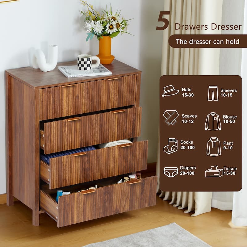 Wooden 4-Drawer Storage Cabinet Dresser