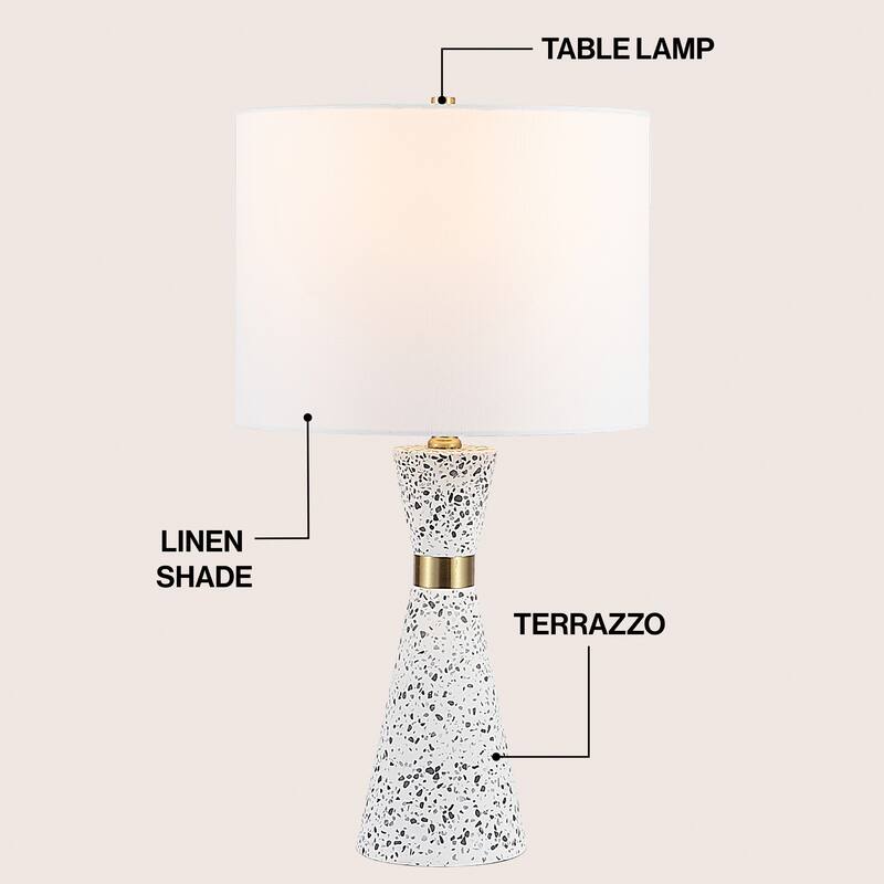 Artezza 24" Hourglass Terrazzo/Iron LED Table Lamp, By JONATHAN Y