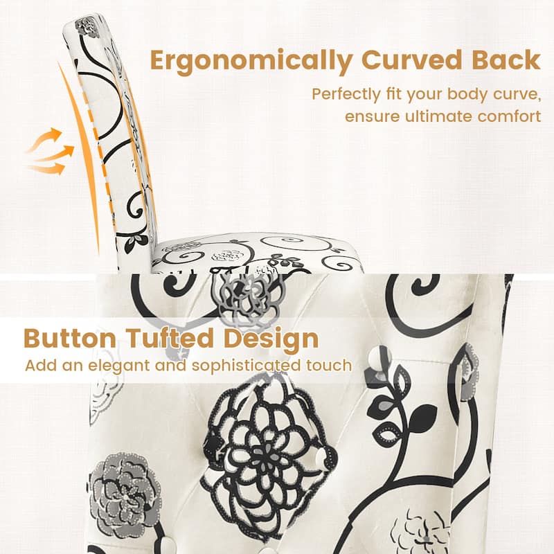 Gymax Wooden Dining Chair Set of 4 w/Rubber Wood Legs Padded Seat S