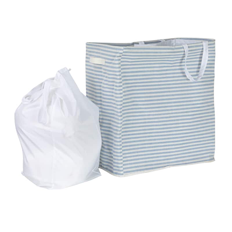 Household Essentials Stripe Double Sorter with Handles - 21.7"L x 13.8"W x 23.6"H