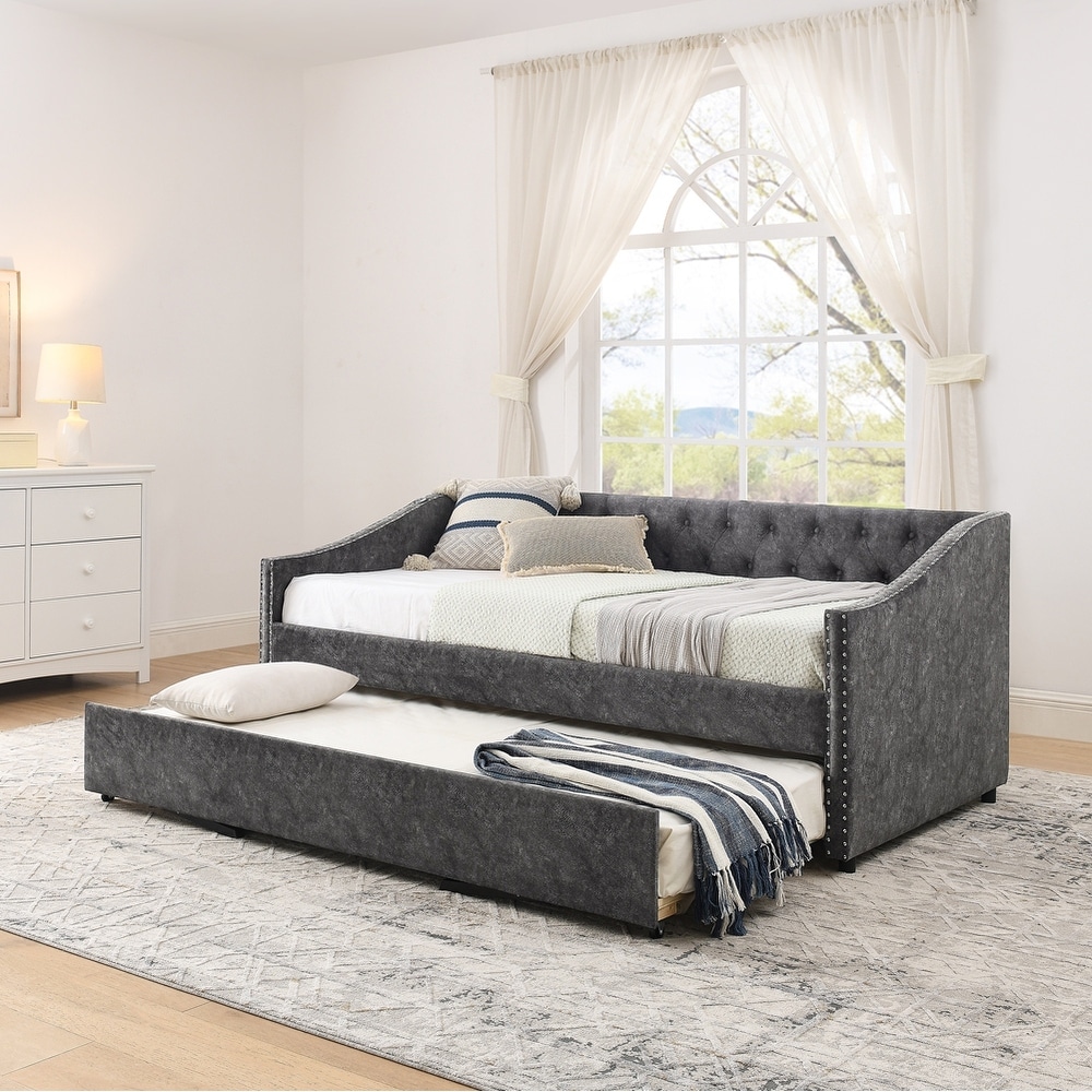 Daybed with USB Charging and Pull-out Extendable Bed