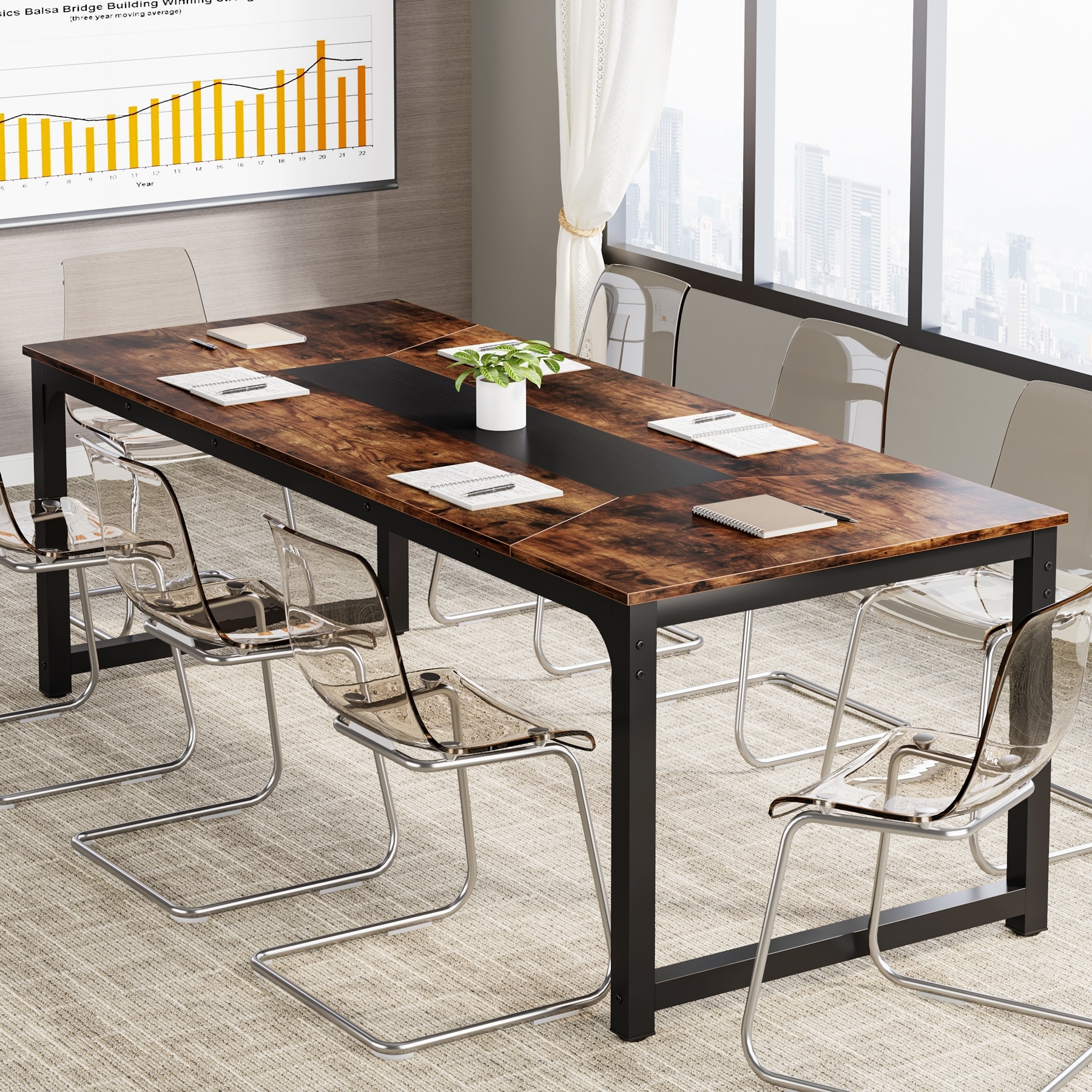 6.5 FT Modern Computer Desk for Office/Conference Room
