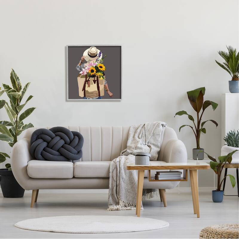 Stupell Varied Flower Arrangement Blossoms Backpack Bouquet Framed Wall Art, Design by Amelia Noyes