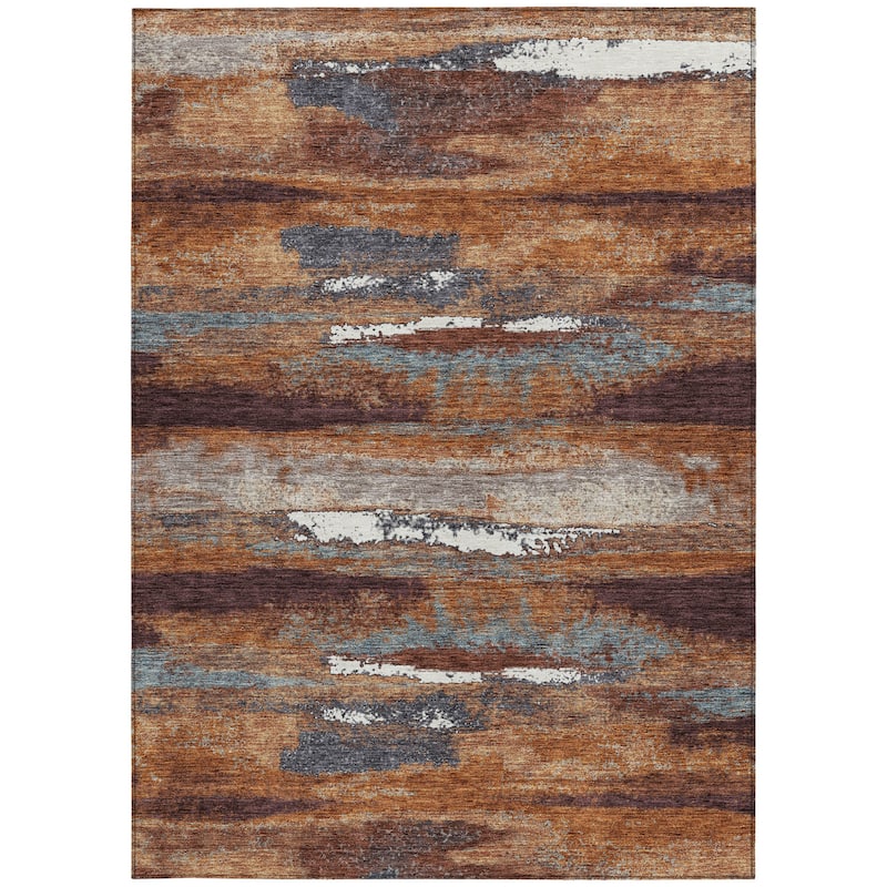 HomeRoots Abstract Transitional Rectangle Outdoor Rug