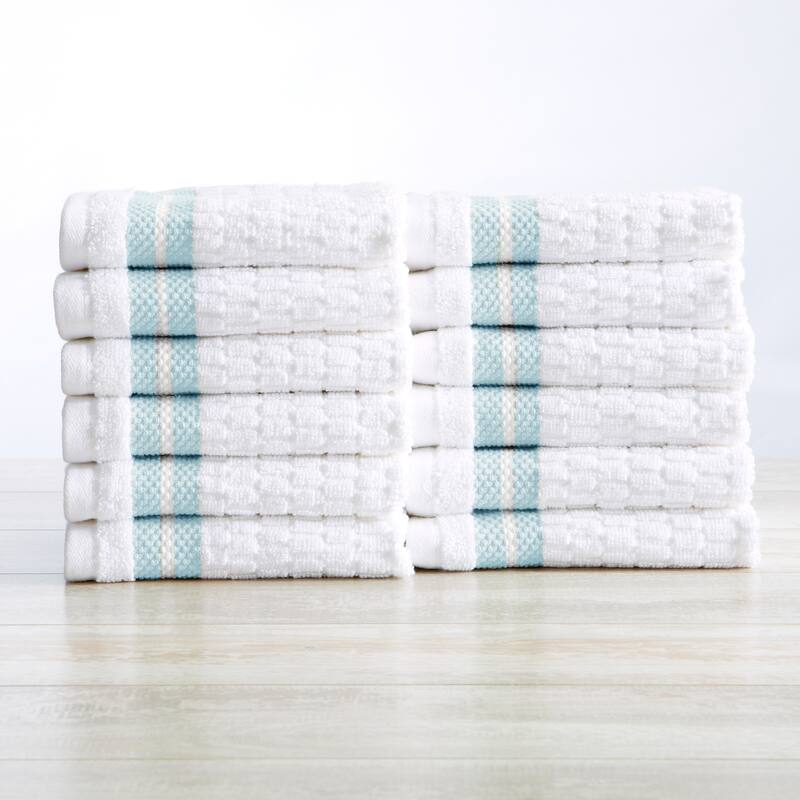 Luxurious Cotton Textured & Detailed Stripes Towel Set