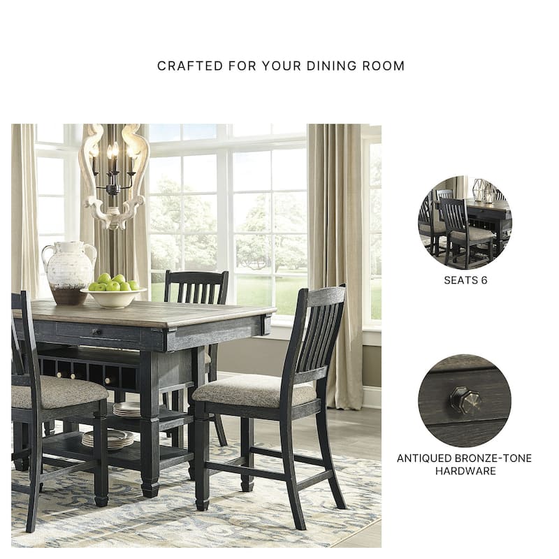 Signature Design by Ashley Tyler Creek Counter Height Dining Room Table - Black/Gray