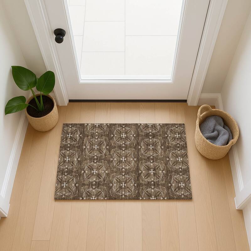 Machine Washable Indoor/ Outdoor Modern Frontenac Chantille Rug