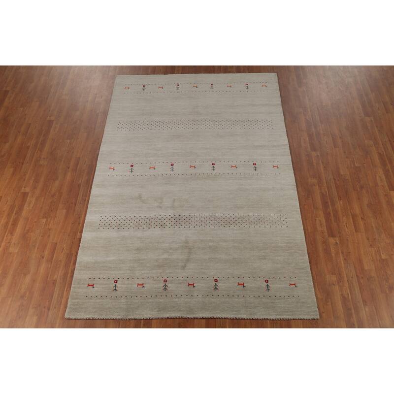 Tribal Gabbeh Oriental Area Rug Handmade Contemporary Wool Carpet - 6'7"x 9'10"