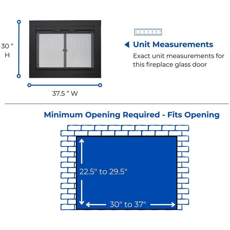 Duluth Forge HLFD-SM Small Fireplace Glass Doors With Screen