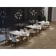 preview thumbnail 16 of 16, 6 Seater Kitchen Dining Table Modern Marble Tabletop Rectangular with Tapered Metal Legs