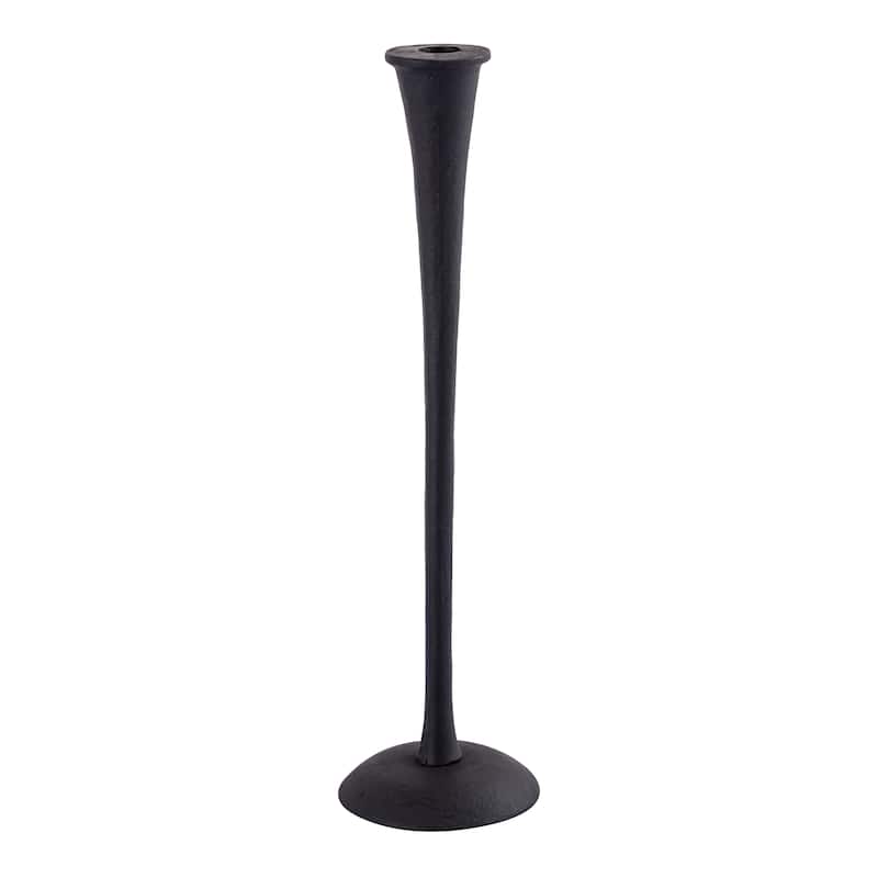 Elk Home Trumpet Aged Black Metal 3.25 Inch Wide Candleholder