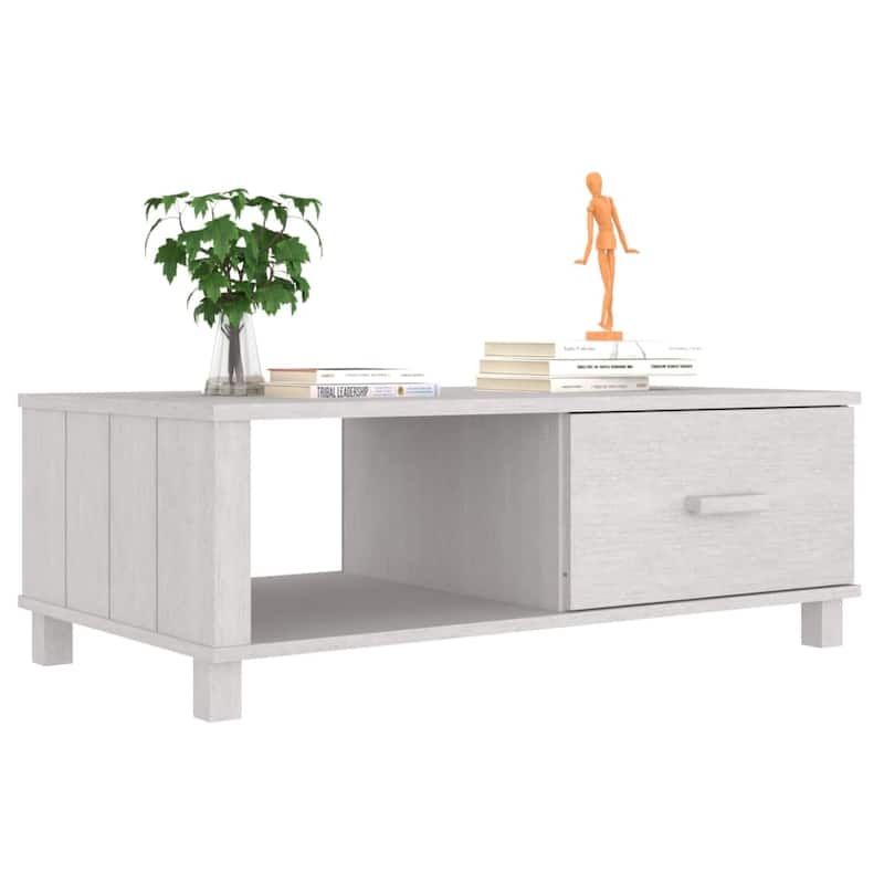 vidaXL Coffee Table End Table Living Room Side Table HAMAR Solid Wood Pine - 39.4" x 21.7" x 13.8"
