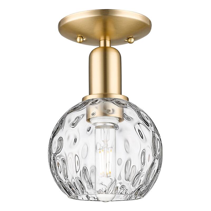 Innovations Lighting Endless Possibilities Arcadia - Athens Water Glass - 1 Light 6" Semi-Flush Mount - Champagne Bronze