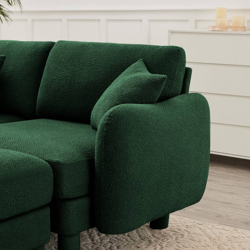 Loveseat Sofa, 78" 2-Seater Upholstered Couch Modern Sectional Couches with Shell-shaped Armrests for Living Room