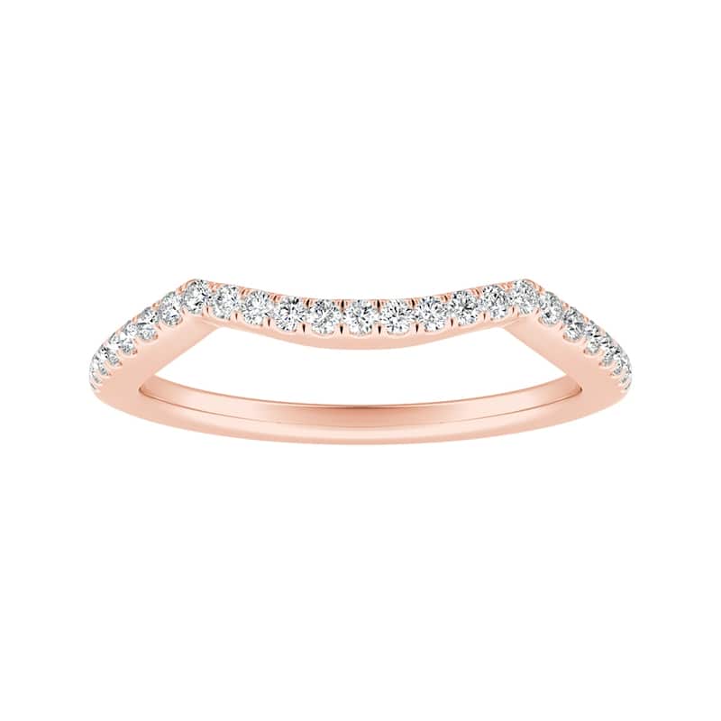 Auriya 1/6ctw Curved Diamond Wedding Band 14k Gold