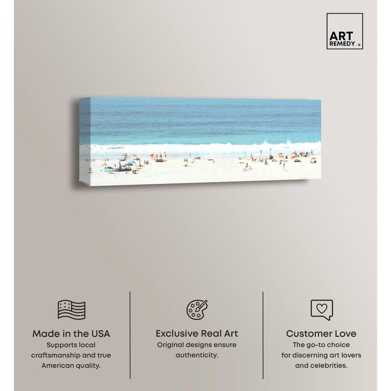 Beach Panorama Love Panoramic Canvas by Art Remedy, Gallery Wrapped