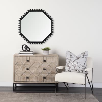 Torquay Solid Wood Beaded Frame Octagonal Mirror - 33" x 33"