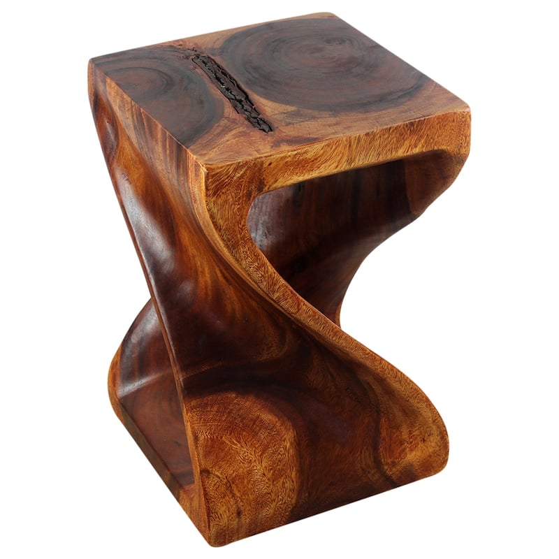 Haussmann® Wood Twist End Table 15 x 15 x 23 inch High Cherry Oil - 15" x 15" x 23"