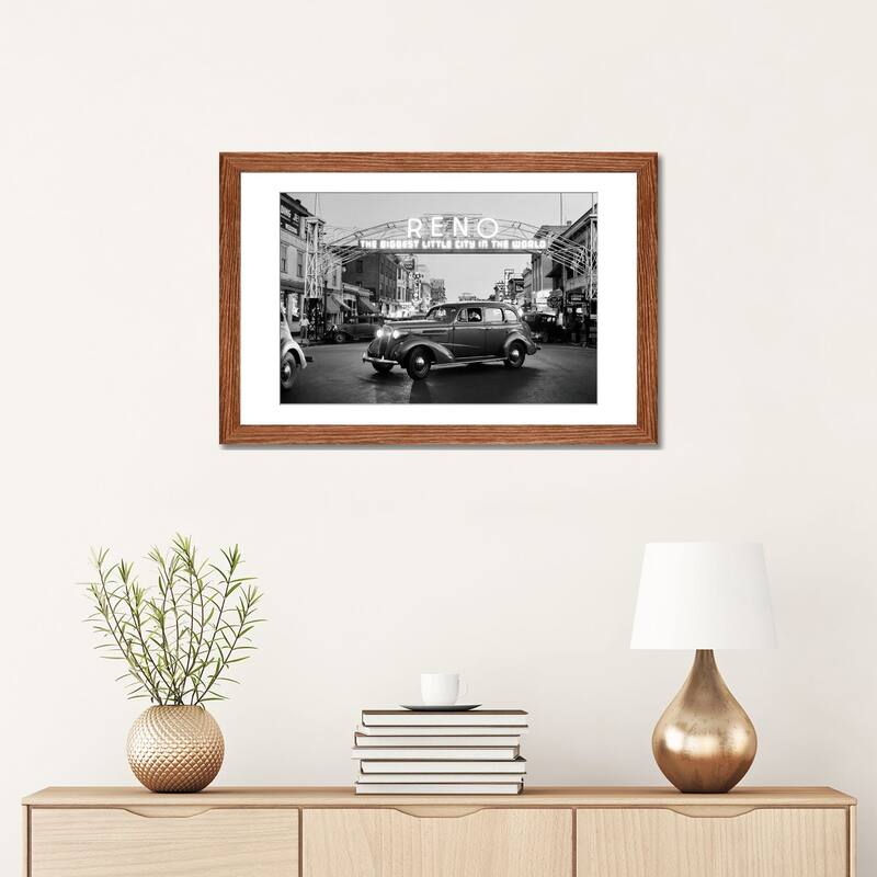 iCanvas "1930s Night Of Arch Over Main Street Reno Nevada Neon Sign The Biggest Little City In The World" by Vintage Images