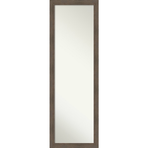 Hardwood Narrow FullLength Framed On the Door Mirror Outer Size 17 x
