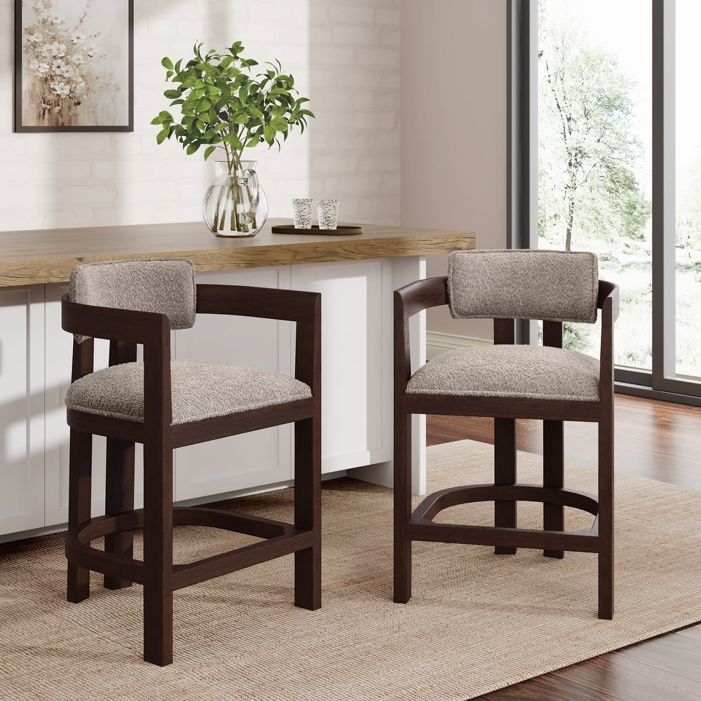 Maribel Upholstered Counter Stools Bar Stools (Set of 2) by Christopher Knight Home