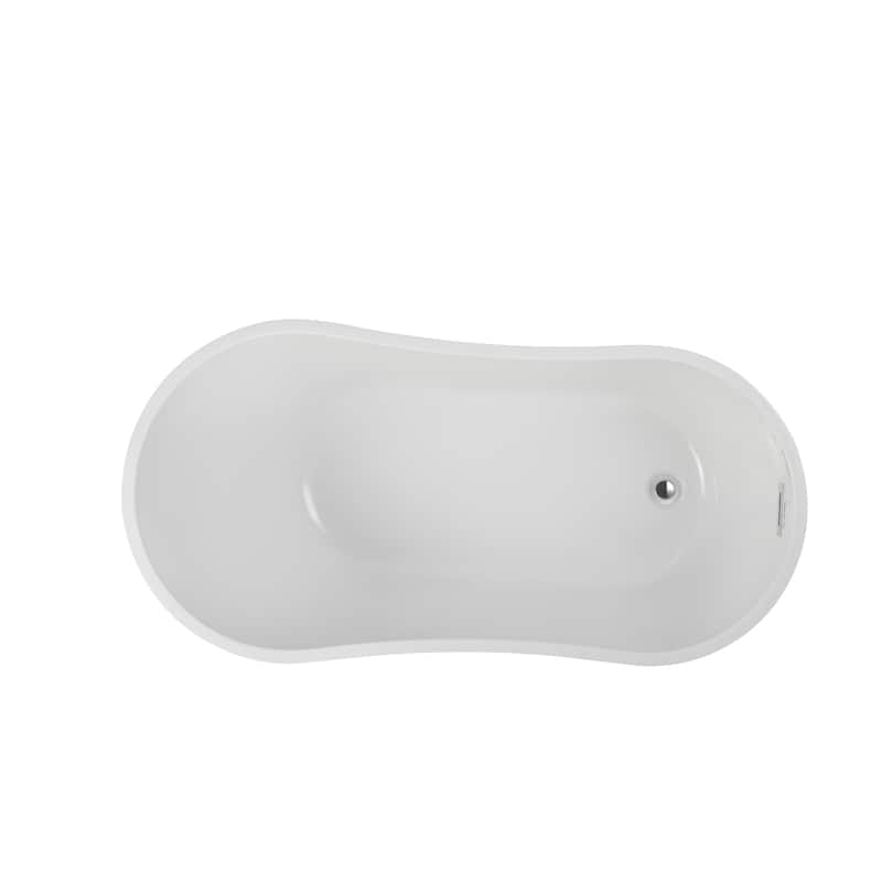 Vanity Art 55" X 28" White Acrylic Freestanding Bathtub